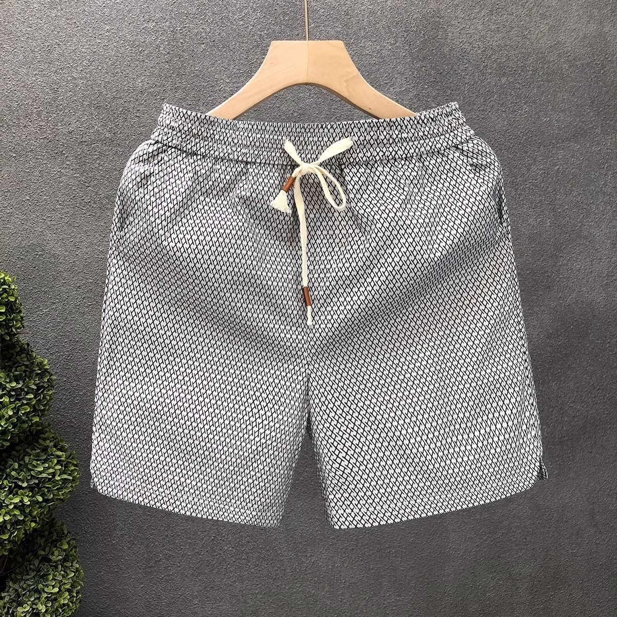 Men's Cool Stylish Plaid Shorts Summer Thin Loose Casual Five Point Japanese Retro Sports Design_viptrois.com