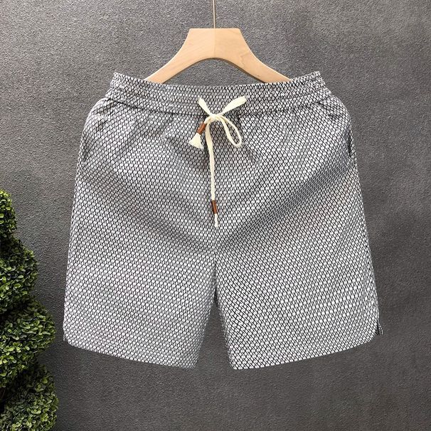 Men's Cool Stylish Plaid Shorts Summer Thin Loose Casual Five Point Japanese Retro Sports Design_viptrois.com