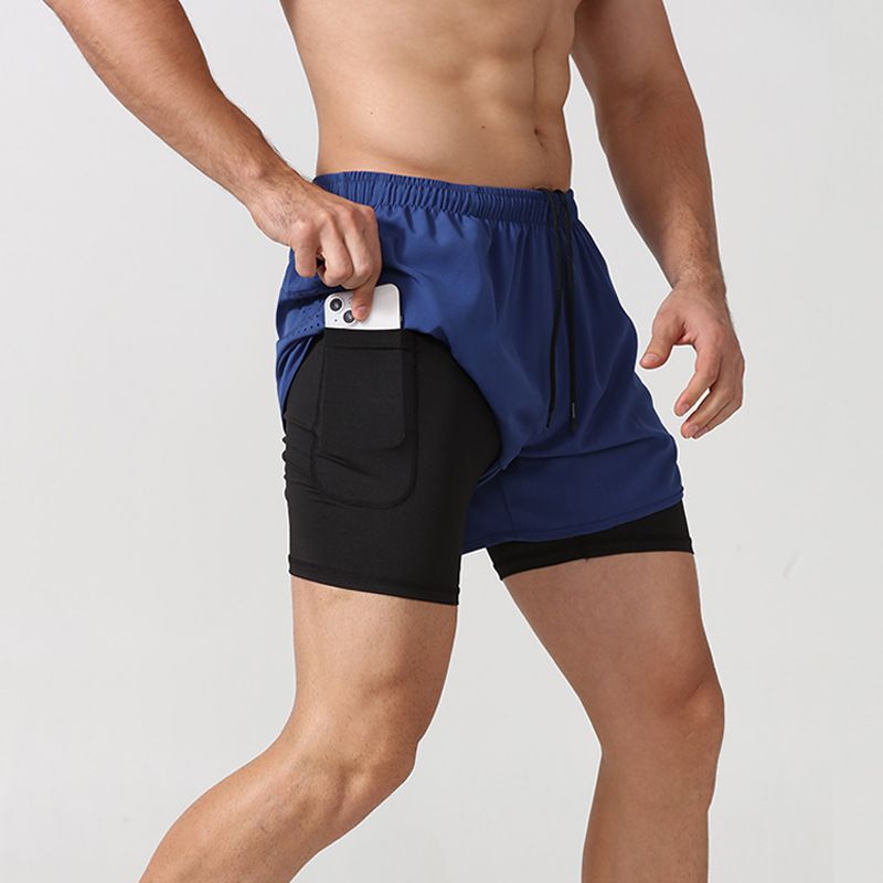 Men's Clothing Running Marathon Track And Field Loose Three Quarter Pants Quick Drying Lining Anti Exposure Double Layer Fitness Shorts_viptrois.com