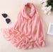 Solid Color Scarf Thin Large Scarf Tourism Sun Protection Decoration Photography Shawl Smooth Crepe Plain Color Scarf_viptrois.com
