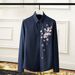 Men's Clothing Men's Trendy And Stylish Five Star Hot Stamped Rhinestone Plum Blossom Print Casual Shirt Brand Element_viptrois.com