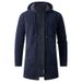 Men's Long Hooded Cardigan Sweater - Fleece Lined Winter Coat, Soft Chenille Knit, Warm & Stylish Outerwear For Casual & Business_viptrois.com
