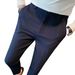 Men's Waffle Texture Dress Pants – Slim Fit, Stretch Waist, Business Casual (Black/Navy/Green/Khaki, 28-38)_viptrois.com