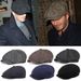 Autumn Winter Warm Woolen Octagonal Large Size Newsboy Beret Big Head Circumference Duckbill Cap Outdoor Unisex Painter_viptrois.com