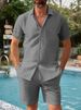Men's Clothing New Men's Short Sleeved Shirt Suit Summer Loose Casual Cotton And Linen Cardigan Shirt_viptrois.com