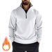 Men's Clothing Sweatshirt Casual Zipper Stand Collar Fleece Lined Zip-Up Hoodie With Stand Collar - Casual Winter Pullover For Outdoor & Daily Wear_viptrois.com