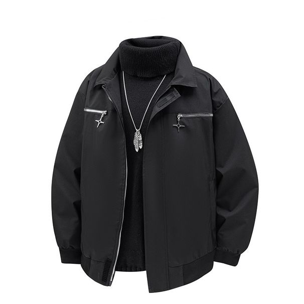 Zipper Jacket For Men, Retro Casual, Simple And Versatile, Fashionable And Comfortable, With A Lapel Top_viptrois.com