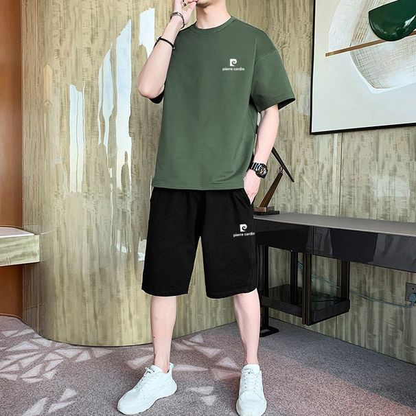 France 2024 Summer Casual Set Men's Short Sleeve T-Shirt Loose Five-Point Shorts Sportswear Trendy_viptrois.com