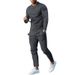 Men's Sportswear Set - Long Sleeve T-Shirt & Pants For Outdoor Activities, Breathable & Comfortable, Multiple Colors (Gray, Black, Blue, Green)_viptrois.com