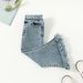 Mother & Kids Girls' Fashion Bell Bottom Jeans - Stylish Denim With Fringe Detail, Slim Fit Flared Pants For Trendy Kids_viptrois.com