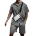 Men's Clothing Sports Suit Casual Loose Shirt Short Sleeved Shorts Summer Fashion Casual Two Piece Suit_viptrois.com