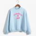 2022 New Strawberry Milk Text Print Simple Harajuku Hoodie Long Sleeve Mid-Neck Sweatshirt_viptrois.com