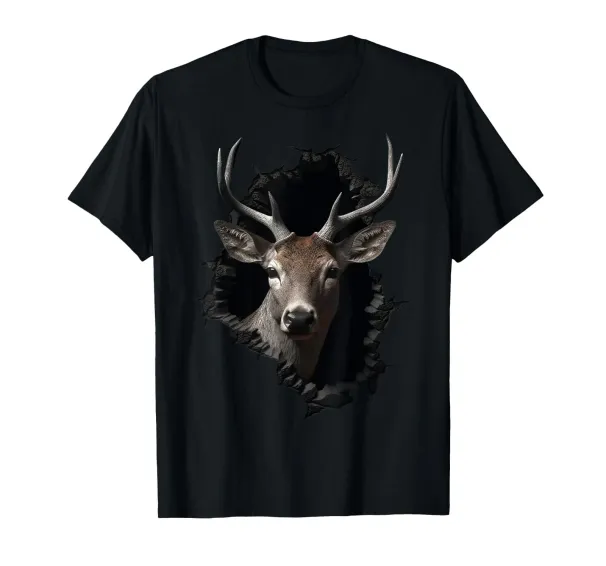 Deer Artwork Wall - Animal Deer T-Shirt Mens Womens Tees Top_viptrois.com