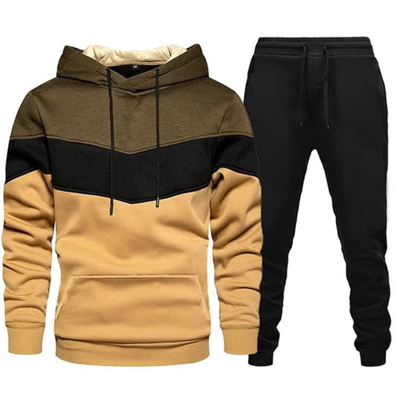 Men's Fleece Hoodie & Jogger Set - Soft & Warm Two-Piece Outfit For Casual & Sports (S-XXXL, 7 Colors)_viptrois.com