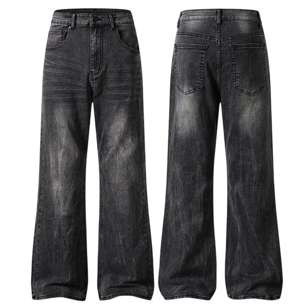 Men's Clothing & Archer0603 & Autumn/Winter New Style Extra Long, Height Enhancing American Retro Distressed Slimming Flare Lightning Black Jeans_viptrois.com