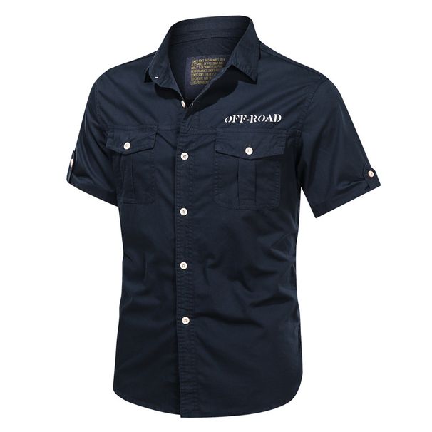 Men's Clothing Youth Loose Short Sleeved Shirts Section Solid Color Casual Shirts_viptrois.com