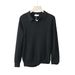 Men's Retro Solid Color Polo Collar Knit Sweater – Slim Fit Autumn Base Layer (Black/Brown/Army Green) – Sizes M To 3XL_viptrois.com