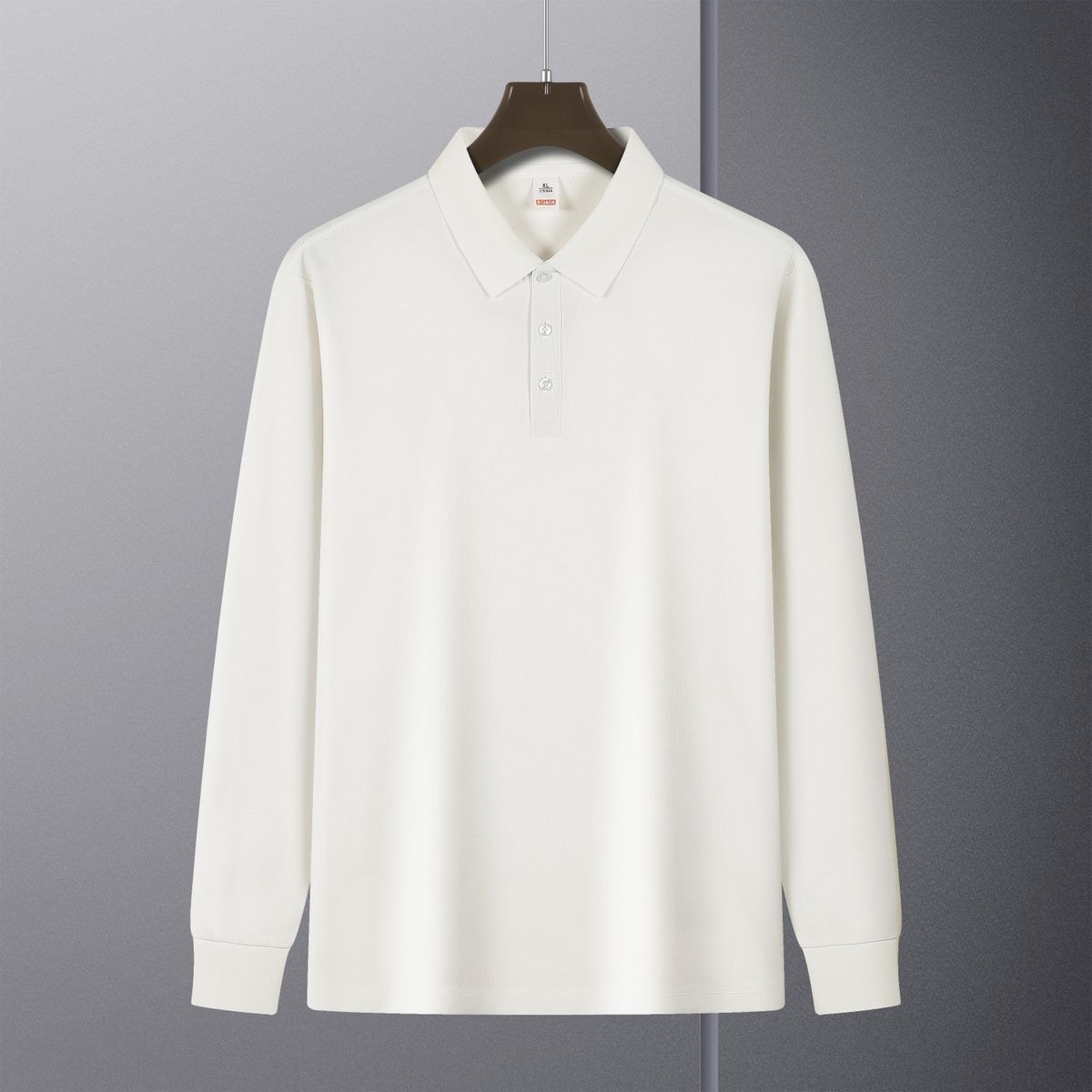 High-quality Imitation Cotton Solid Color Long-sleeve Polo Shirt, Spring And Autumn Fashion Business Casual Turn-down_viptrois.com