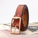 New women's genuine leather versatile belt two-layer cowhide pin buckle decorative belt student trendy trouser belt _viptrois.com