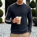 Cross-border American Spring And Autumn Basic Men's Round Neck Contrasting Color Light And Familiar Casual Versatile Thin Sweater_viptrois.com