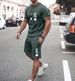 Men's printed casual short-sleeved two-piece suit_viptrois.com