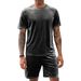 Men's Clothing Solid Color Sportswear Set Breathable Running Basketball Short Sleeve T-Shirt & Shorts - Lightweight Polyester Comfort Fit For Gym _viptrois.com