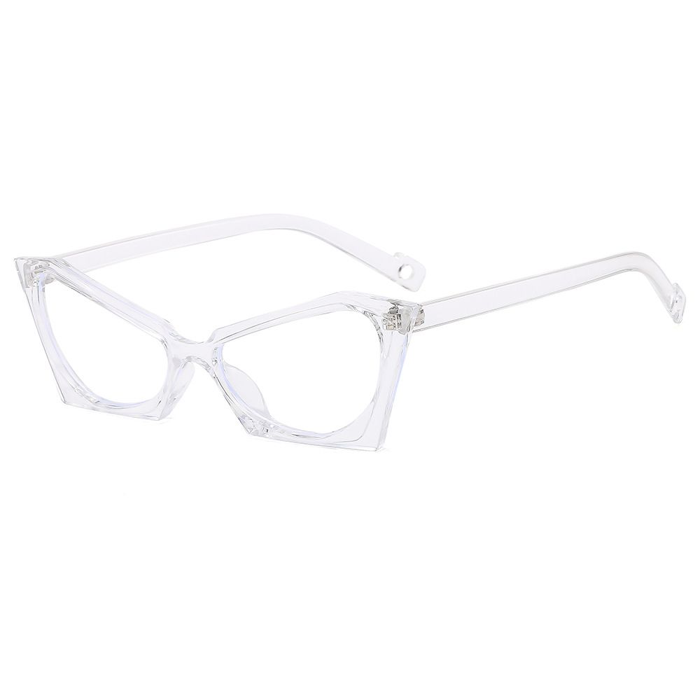 Women's Eyewear Frames Cat Eye Polygonal Glasses Frame Fashion High End Niche Glasses Trendy Personality Anti Blue Light Flat Glasses_viptrois.com