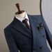 Men's Blue Double Breasted Suit – British Style Formal & Wedding Groomsmen Suit (Navy, Black, Suit + Trousers Or Single Piece, Sizes 48/M-58/4XL)_viptrois.com