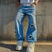 Cross-border Trade Men's Trendy Fashion Simple Loose Straight Casual Jeans_viptrois.com