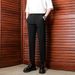 Men's Slim Straight Business Suit Trousers Advanced Drape Anti-Wrinkle Non-Iron Casual Bottoms_viptrois.com