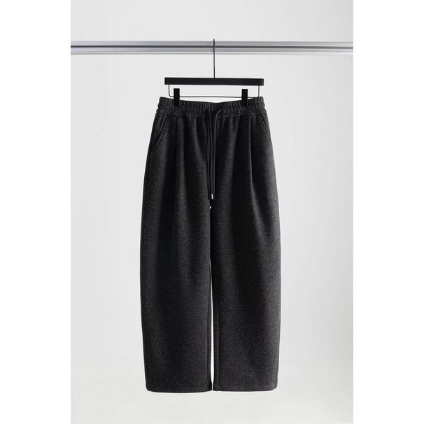 GOOSHNE Autumn Winter Soft Luxurious High-End Comfortable Casual Men's Business Fashion Thickened Fleece Long Pants_viptrois.com