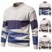 Men's Clothing New Foreign Trade Cross Border Men's Color Matching Round Neck Sweater Retro Twisted Flower Autumn And Winter Warm Knitted Pullover_viptrois.com