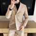 Men's Clothing Men's Slim Fit Double Breasted Gold Suit Jacket Peak Lapel Single Blazer For Formal & Casual_viptrois.com