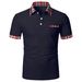 Unbeatable Quality Summer New Men's Short Sleeved Checkered Button Pocket Polo Shirt_viptrois.com