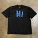 Cartoon Fun Greeting Simple HI Letters Summer Versatile Short-sleeved Oversize Cotton Men's And Women's Half-sleeved Tops_viptrois.com