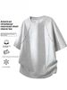 Short-sleeved Men's T-shirt 2026 Summer New Men's Short-sleeved Fashion Rivets Loose And Casual Five-point Round Neck Half-sleeve_viptrois.com