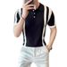 Men's Clothing Summer New Polo Sweater Sweater Ice Silk Short Sleeved Men's Lapel Slim Business T Shirt_viptrois.com