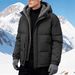Men's Waterproof Windproof Hooded Jacket – Winter-Ready Fleece-Lined Coat With Zip Closure (Black/Beige/Grey, EU XXS-XXXL)_viptrois.com