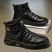 European Warm Series 2025 Autumn New Daily Casual Men's Shoes Black Trendy Martin Boots Versatile For Outings_viptrois.com