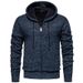 Men’s Hooded Cardigan – Chunky Knit Zip-Up Sweater (Slouchy Fit, Ribbed Cuffs, Machine Washable, 6 Colors, M-4XL)_viptrois.com