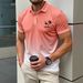 Men's Fashion Polo Trend Casual Short Sleeved Button Polo Shirt Gradient Coconut Tree 3D Printing_viptrois.com