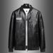 Men's Clothing Collar Casual Men's Leather Jacket For Young And Middle Aged Spring Warm Large Size PU Leather Jacket Embroidered Motorcycle Clothing_viptrois.com
