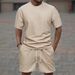 Men's Clothing Hot Sale Waffle Texture Short Sleeved Shorts Suit For Men Summer Thin Quick Drying Breathable Fitness Running Suit_viptrois.com