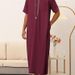 New Muslim Men's Short Sleeve Embroidered Cotton Arabian Robe_viptrois.com