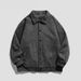 Men's Suede Fleece Jacket Winter Fashion Lapel Casual Coat Loose Fit Daily Wear Multi-Pocket Outerwear_viptrois.com