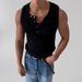 Men's Clothing Casual Henley Collar Sleeveless Vest Summer New Hot Selling Sports Fitness Waistcoat Men's Wear_viptrois.com