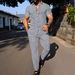Men's Summer Solid Jacquard Short Sleeve Shirt & Pants Set - Lightweight Breathable Casual Outfit For Office & Travel_viptrois.com