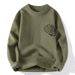Men's Crew Neck Pullover Long Sleeve Ripped Sweater Trendy Men's Casual Warm Knitted Sweater_viptrois.com