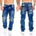 Cross Border Supply European And American New Fashion Jeans Casual Open Line Trousers Straight Men's Trousers Hip Hop Denim_viptrois.com