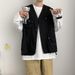 Cotton Summer New Trendy Brand Multi Pocket Workwear Jacket For Men, Loose And Versatile, Sleeveless Vest Top With_viptrois.com